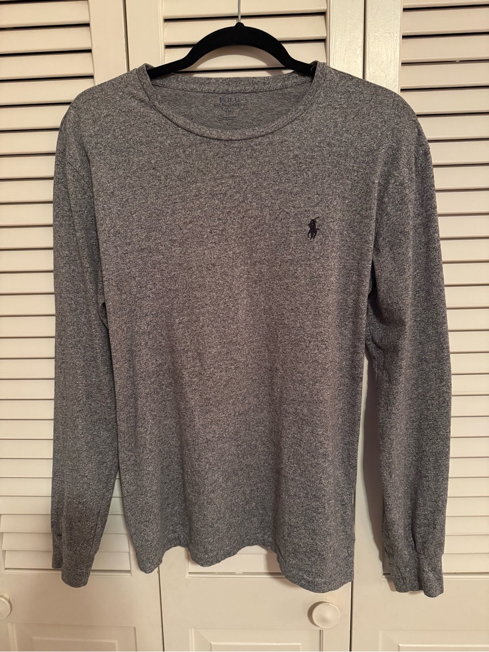 Polo by Ralph Lauren Long-Sleeve Crewneck Tee in Heather Gray